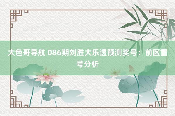 大色哥导航 086期刘胜大乐透预测奖号：前区重号分析