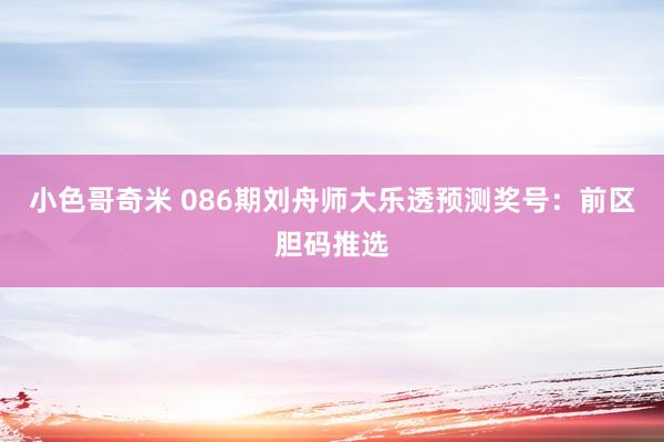 小色哥奇米 086期刘舟师大乐透预测奖号：前区胆码推选