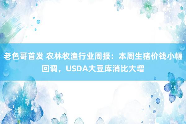 老色哥首发 农林牧渔行业周报:本周生猪价钱小幅回调,USDA大豆库消比大增