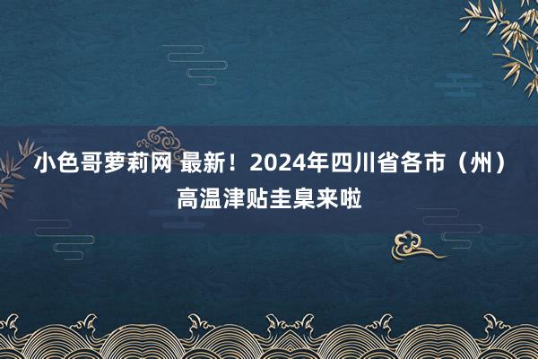 小色哥萝莉网 最新！2024年四川省各市（州）高温津贴圭臬来啦