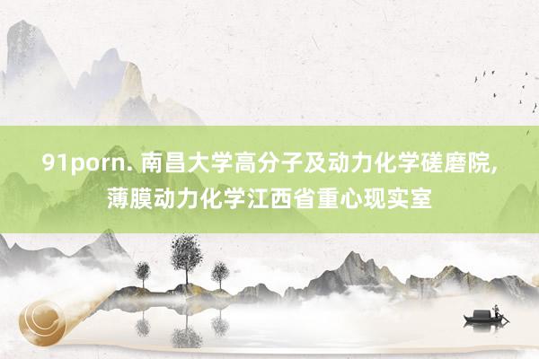 91porn. 南昌大学高分子及动力化学磋磨院,薄膜动力化学江西省重心现实室