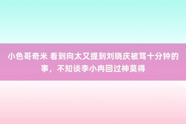 小色哥奇米 看到向太又提到刘晓庆被骂十分钟的事，不知谈李小冉回过神莫得